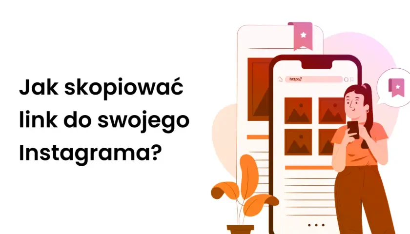 Kobieta z telefonem uczy się, jak skopiować link do swojego Instagrama.