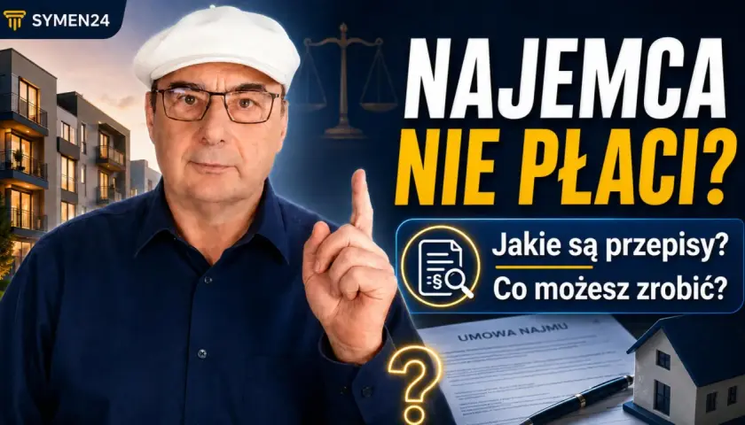 Mężczyzna w białej czapce i okularach ostrzega: najemca nie płaci? Sprawdź przepisy i dowiedz się, co możesz zrobić.
