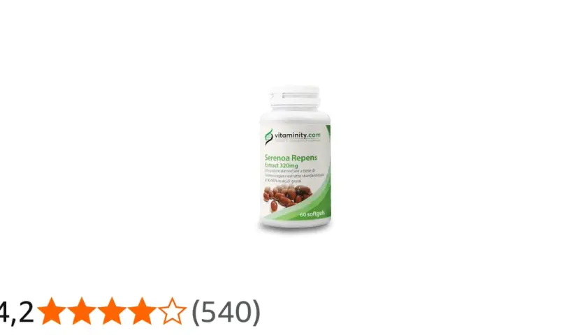 Integratore di Serenoa Repens (Saw Palmetto) 320mg, 60 softgels. Estratto standardizzato per il benessere.
