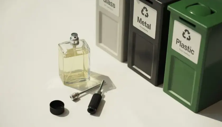 Jak wyrzucić butelkę po perfumach? Segregacja krok po kroku