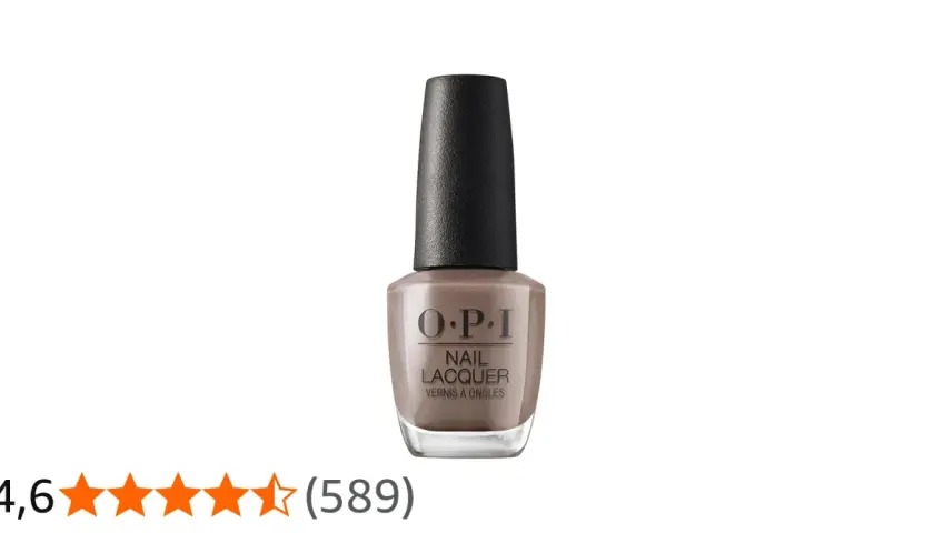 OPI Nail Lacquer bottle in a taupe shade with a black cap.