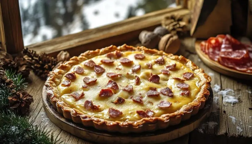 Tarte savoyarde aux lardons, une recette de grolle réconfortante pour l'hiver.