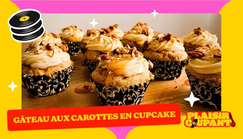 Douceurs de cupcake carotte, nappées de glaçage crémeux et de noix caramélisées. Un vrai plaisir gourmand !