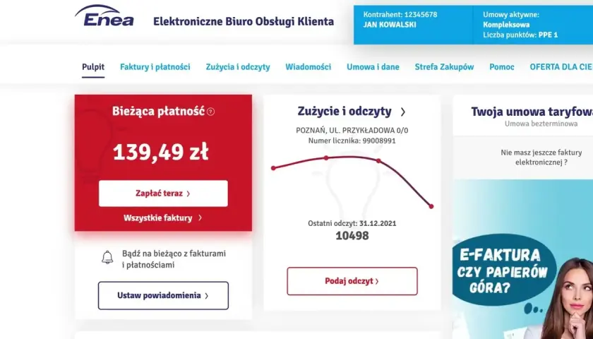 Jak sprawdzić zużycie prądu w Enei Osobisty licznik klienta