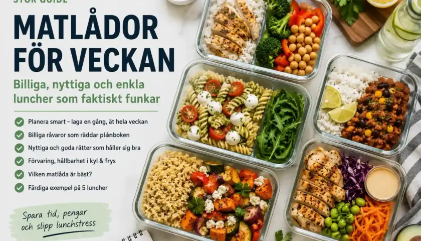 Matlådor för veckan: billiga, nyttiga och enkla luncher. Majs nyttigt i en av dessa färgglada matlådor.