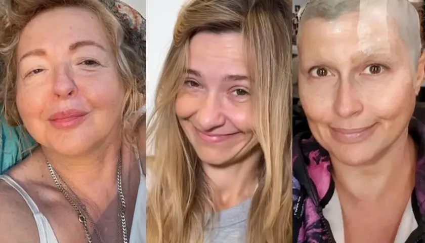 Trzy kobiety w uśmiechu, każda w swoim stylu. Jedna z nich, po chemioterapii, pokazuje siłę. To piękno bez makijażu.