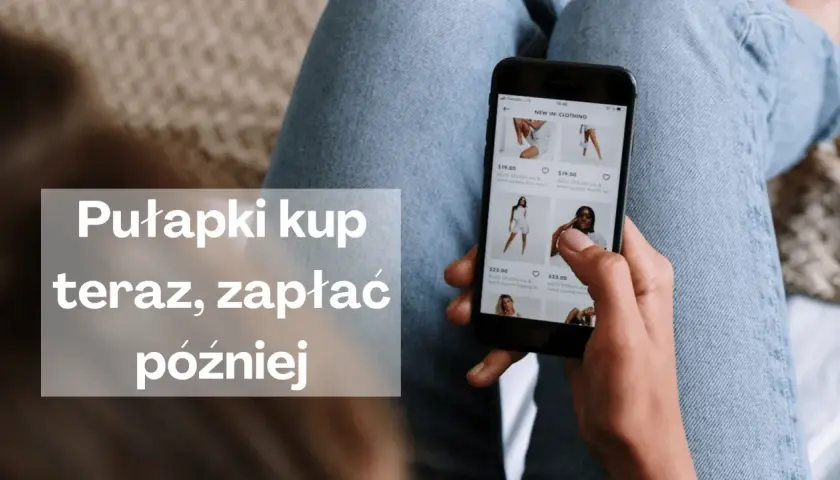Kupuj z Klarną, by płacić później. To proste, jak pokazano na ekranie telefonu.