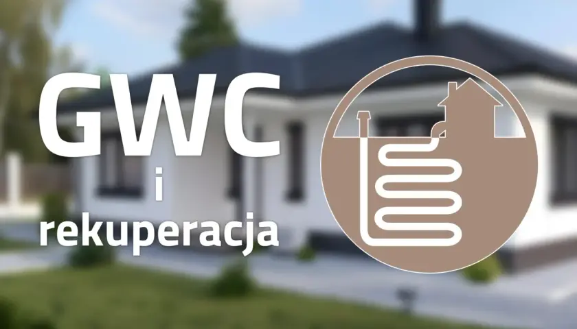 GWC i rekuperacja: schemat domu z systemem gruntowego wymiennika ciepła pod ziemią.
