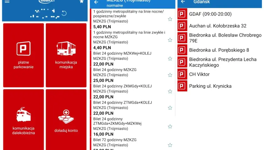 Aplikacja mobilna z opcjami zakupu biletów autobusowych Gdynia i innych miast.