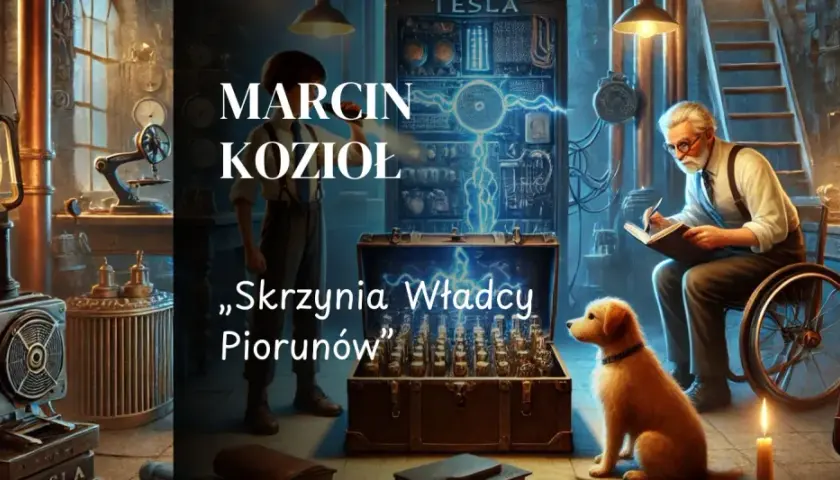 Marcin Kozioł i jego "Skrzynia Władcy Piorunów" w pracowni pełnej tajemnic.