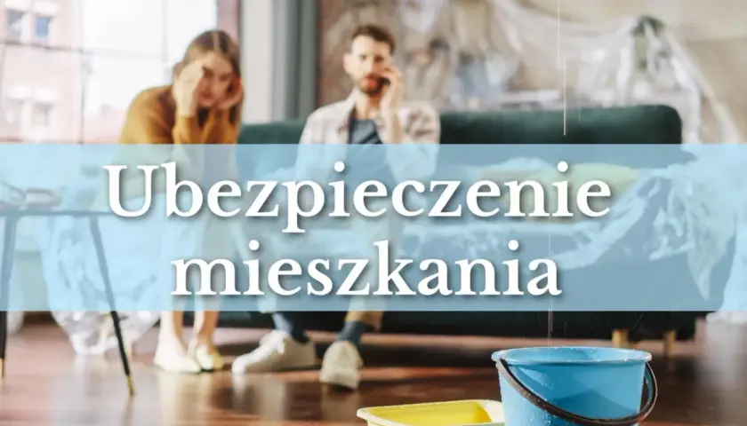 Para zmartwiona sytuacją w mieszkaniu, gdzie widać wiaderka i wodę. Sprawdź, jaka jest ubezpieczenie mieszkania cena, by uniknąć takich problemów.