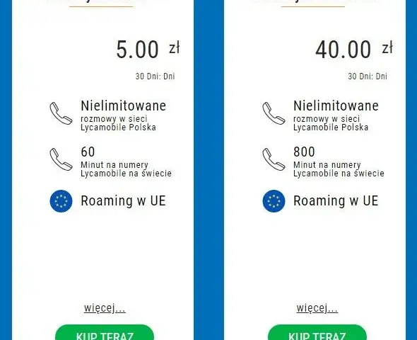 Porównanie i najlepsze oferty pakietów internetowych w Lycamobile