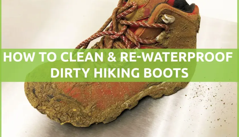 Learn how to clean waterproof shoes and restore their protection. This dirty hiking boot needs a good scrub!
