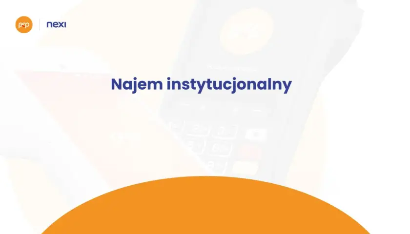 Terminal płatniczy Nexi z napisem "Najem instytucjonalny".