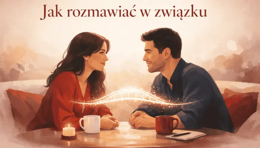Para rozmawia przy świecach. Ona patrzy na niego z uśmiechem, jakby chciała wiedzieć, jakie mam plany.