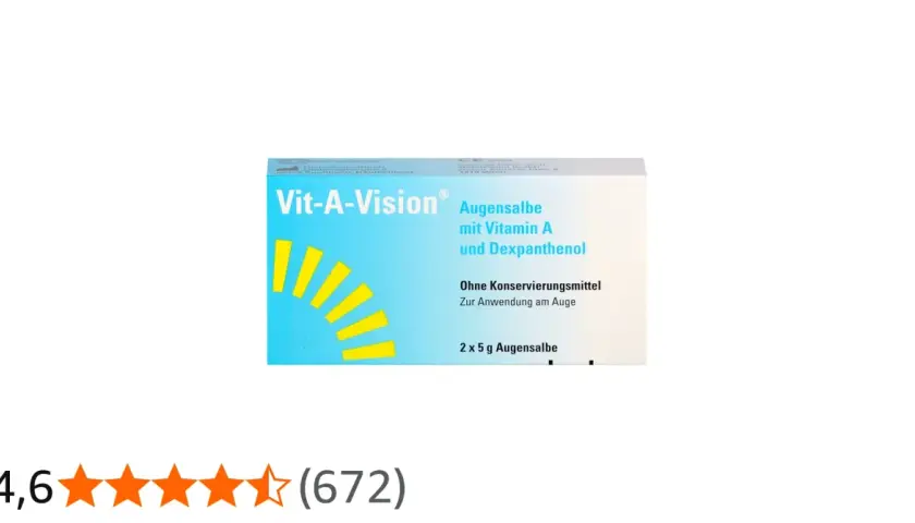 Vit-A-Vision Augensalbe mit Vitamin A und Dexpanthenol, ideal bei trockenen Augen. 2x5g.