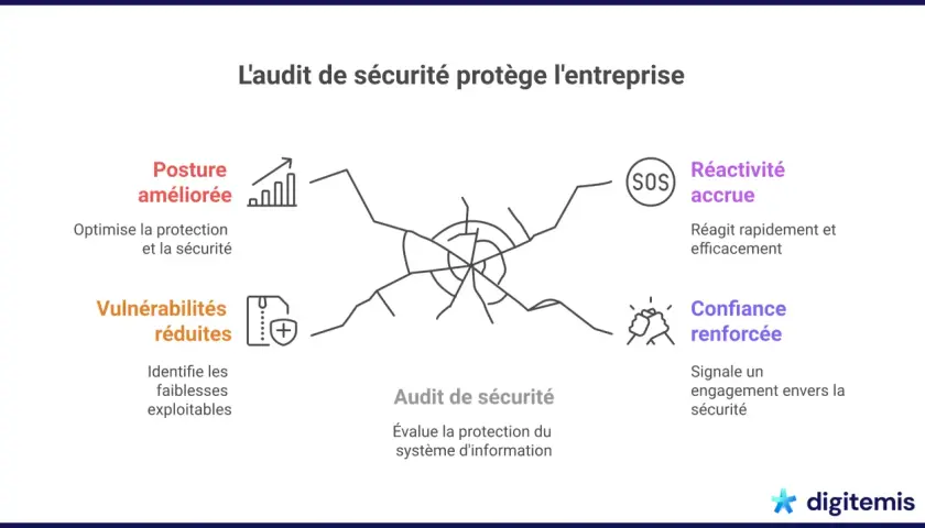 L'audit de sécurité informatique améliore la posture, réduit les vulnérabilités, augmente la réactivité et renforce la confiance.