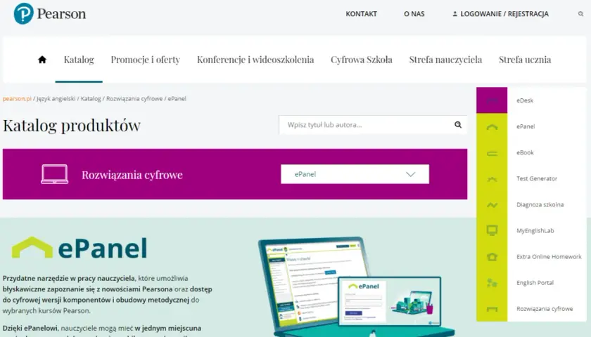 Narzędzia tik w pracy nauczyciela: ePanel od Pearsona to cyfrowe rozwiązanie ułatwiające dostęp do materiałów edukacyjnych, podręczników i testów.