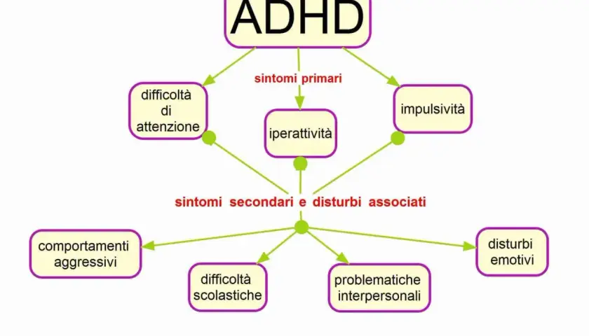 Schema ADHD: iperattività, difficoltà di attenzione, impulsività, comportamenti aggressivi, scolastici, emotivi e interpersonali. Un bambino iperattivo si guarisce con la giusta comprensione.