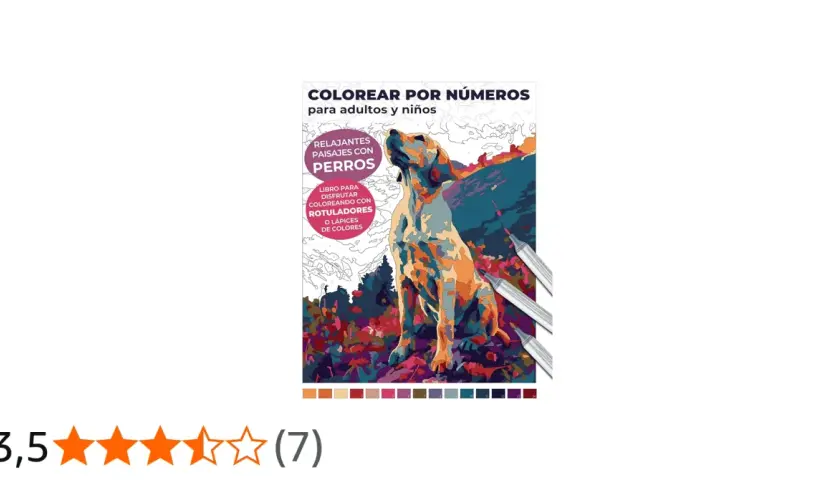 Libro para colorear por números con perros y paisajes. Ideal para adultos y niños, perfecto para un bosque para colorear relajante.