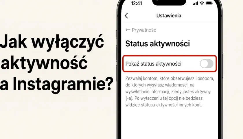 Jak wyłączyć aktywność na IG? Ekran telefonu pokazuje ustawienia prywatności, gdzie można ukryć swój status aktywności.