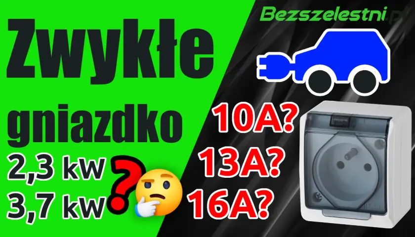 Zwykłe gniazdko vs. ładowanie auta: 2,3 kW, 3,7 kW, 10A, 13A, 16A? Sprawdź napięcie w gniazdku.