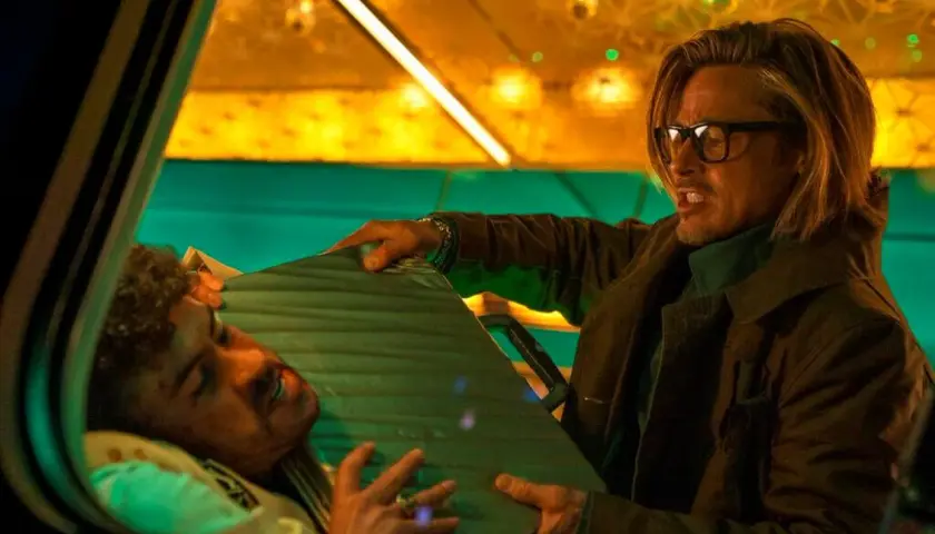 Brad Pitt in Bullet Train, un film che fa discutere. Le recensioni sono miste, ma l'azione è garantita.