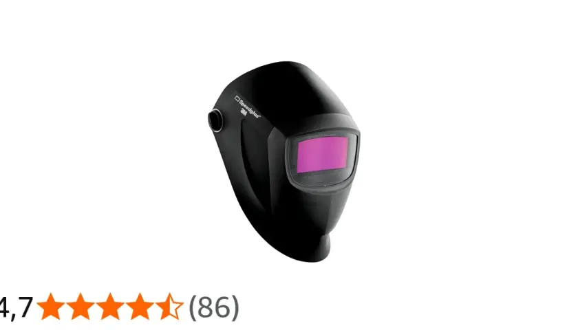 Czarna maska spawalnicza Speedglas 9000 z fioletowym wizjerem, gotowa do ochrony podczas pracy.