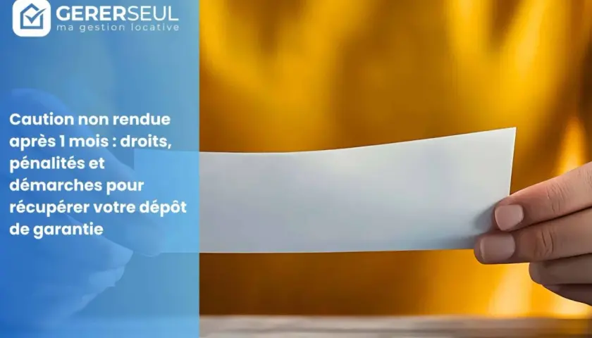 GérerSeul : caution non rendue après 1 mois, vos droits, pénalités et démarches pour récupérer votre dépôt de garantie.
