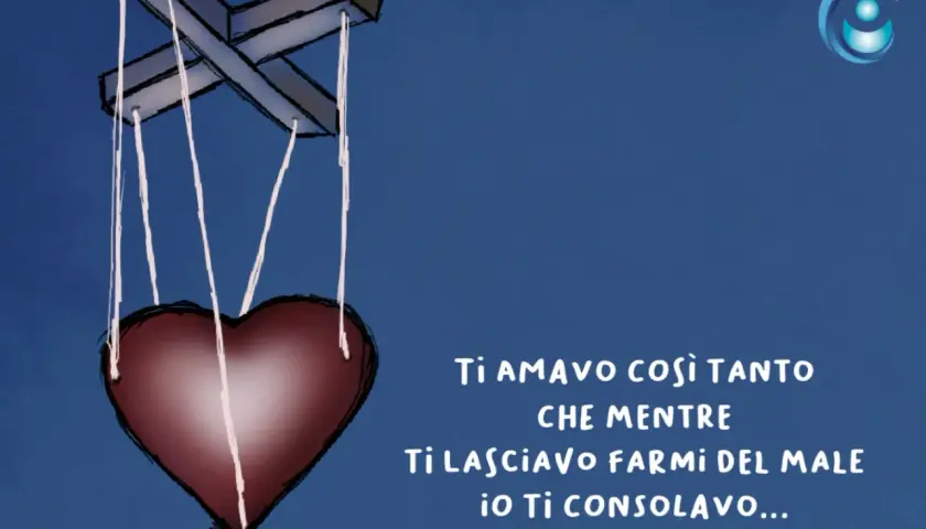 Un cuore a forma di marionetta, simbolo di un amore incondizionato che consola anche quando fa male.