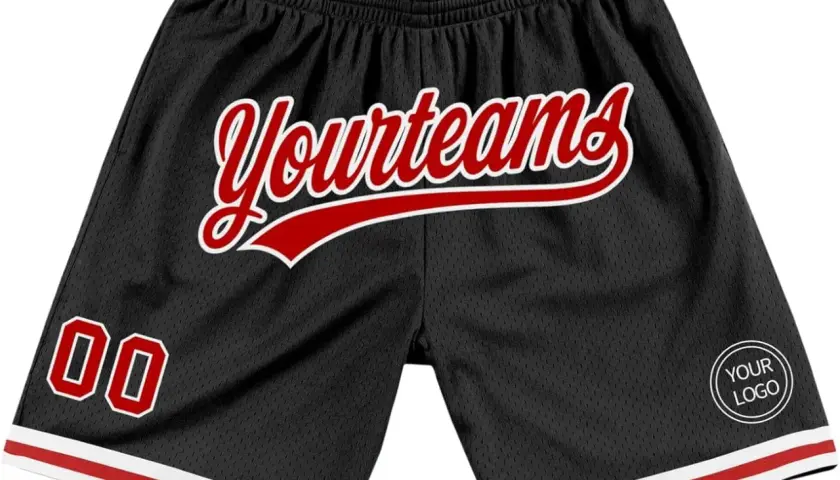 Czarne spodenki koszykarskie z napisem "Yourteams" i numerem "00". Idealne na boisko!