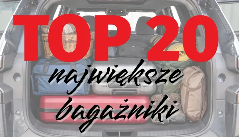 Otwarty bagażnik SUV-a wypełniony po brzegi walizkami i torbami. TOP 20 największych bagażników.