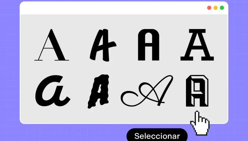 Explora diversos tipos de A mayúscula, desde clásicas hasta modernas, en esta ventana de selección.