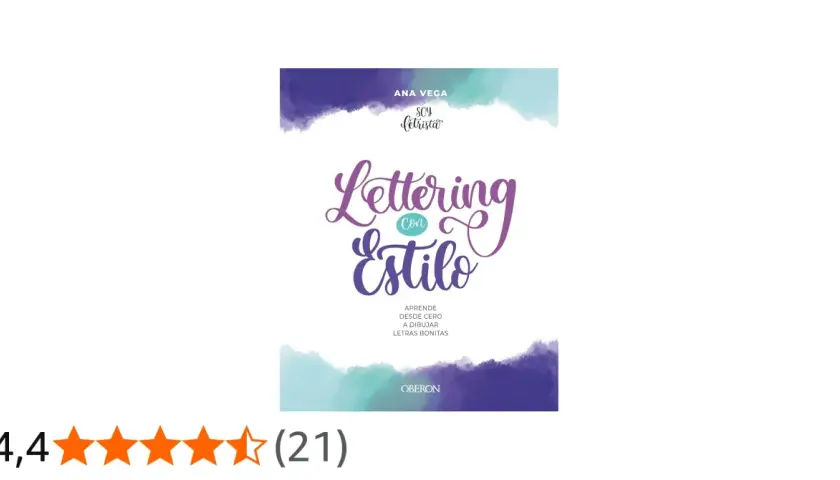 Portada de libro "Lettering con Estilo" de Ana Vega. Aprende desde cero a dibujar letras bonitas con esta guía de escritura lettering.