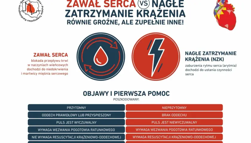 Zawał serca vs NZK: objawy i pierwsza pomoc. Porównanie symptomów, które mogą przypominać nerwicę, ale są oznaką poważnych problemów z sercem.