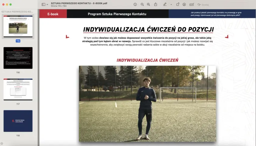 Młody piłkarz na boisku, gotowy do treningu. Pokazuje, jak indywidualizacja ćwiczeń poprawia pewność siebie i umiejętności dryblera.