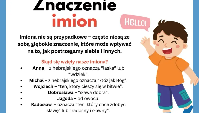 Znaczenie imion: Anna, Michał, Wojciech, Dobrosława, Jagoda, Radosław – poznaj etymologię swojego imienia po polsku.