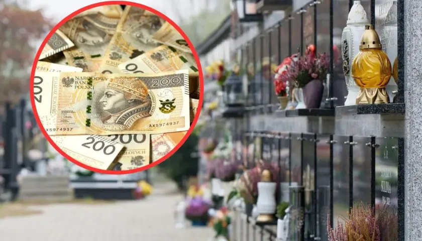 Pieniądze na nagrobkach i pytanie, dlaczego zasiłek pogrzebowy wzrośnie do 7 tysięcy złotych dopiero od 2026 roku.