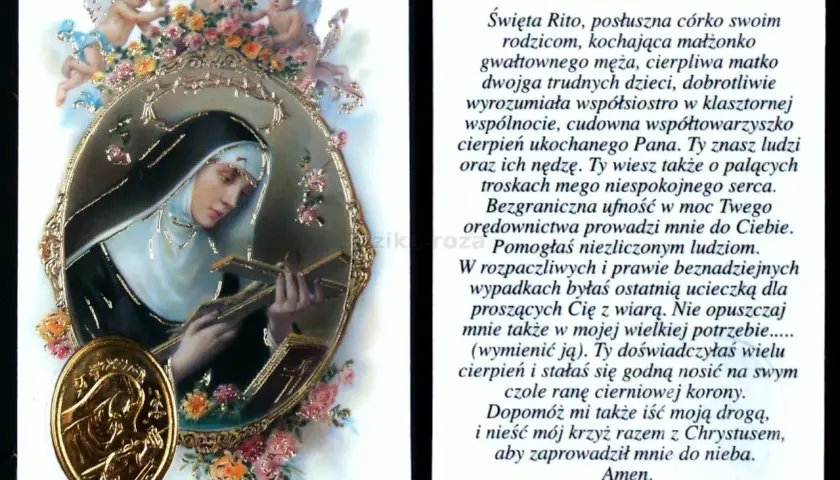 Litania do św. Filomeny: obraz z aniołkami i Matką Bożą, modlitwa o pomoc w cierpieniu.