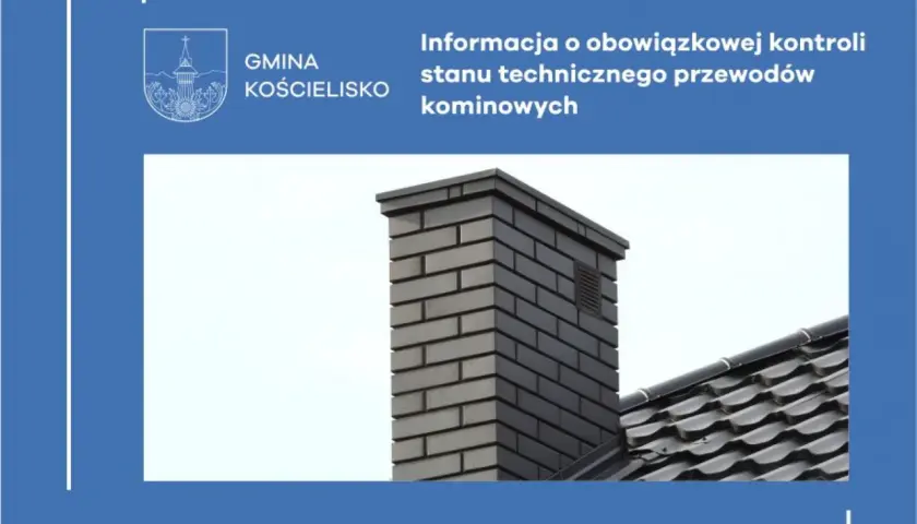 Gmina Kościelisko informuje o obowiązkowej kontroli stanu technicznego przewodów kominowych. Na zdjęciu nowoczesny komin na dachu.