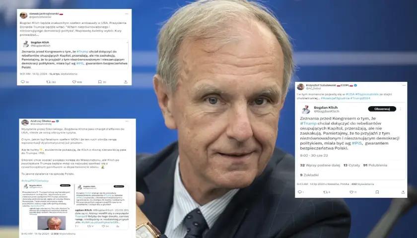 Bogdan Klich, polski dyplomata, w tweecie o Trumpie i PiS. Jego syn, Bogdan Klich, jest ambasadorem w USA.