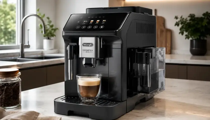 Ekspres DeLonghi Magnifica EVO z pianką na kawie. Czyżby ten ekspres wydawał dziwny dźwięk?