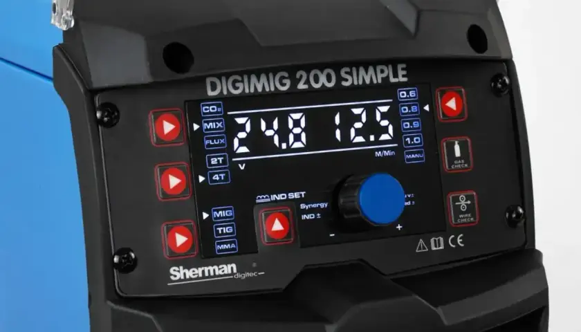 Panel sterowania spawarki Sherman Digimig 200 Simple. Tu dowiesz się, gdzie magnum spawarki produkowane.
