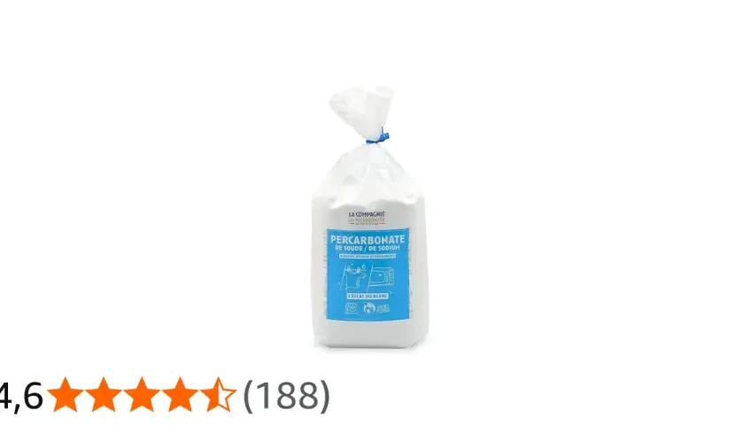 Sac de percarbonate de soude pour blanchir les vêtements. Idéal pour un blanc éclatant et pour détacher le linge.