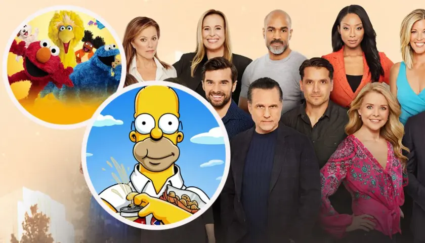 Homer Simpson och Sesame Street-gänget möter skådespelare från såpoperor. Vilken serie har flest avsnitt? Svårt att säga, men dessa karaktärer har många minnen.