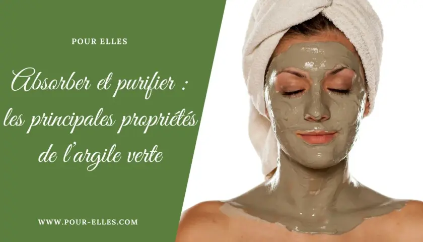 Une femme avec un masque d'argile verte sur le visage, profitant des bienfaits purifiants et absorbants de ce soin naturel.