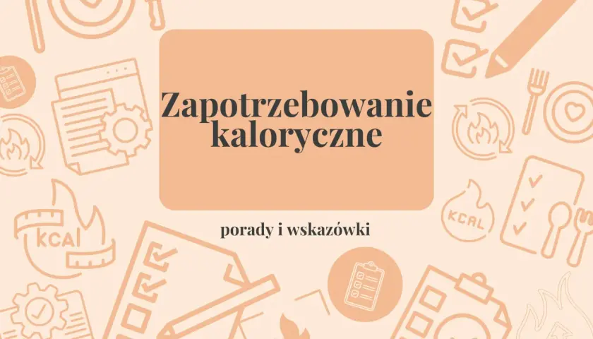 Zapotrzebowanie kaloryczne na redukcji: porady i wskazówki. Ikony symbolizujące dietę, ćwiczenia i liczenie kalorii.