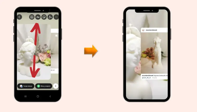 Jak udostępnić czyjąś relację na Instagramie? Zobacz, jak łatwo możesz podzielić się ciekawą treścią, np. piękną świeczką.
