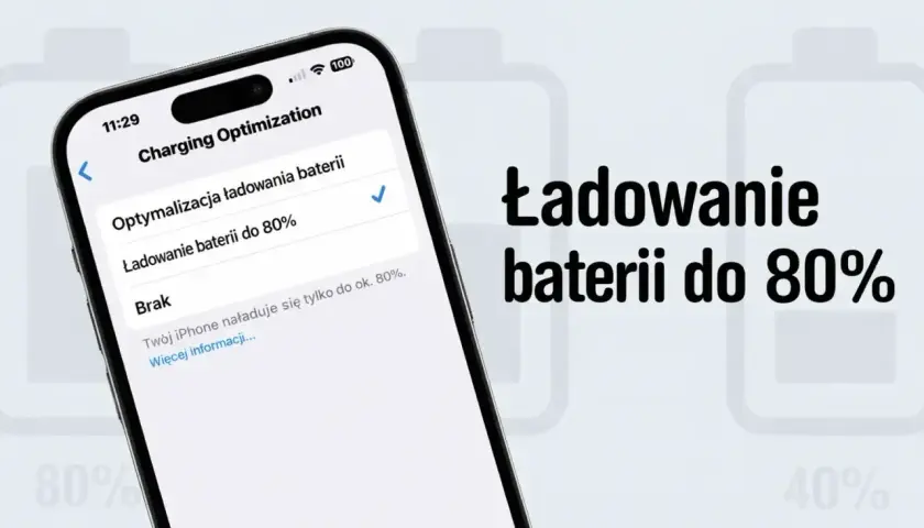 Jak ładować telefon, by wydłużyć żywotność baterii? Ustaw optymalizację ładowania do 80% na swoim iPhonie.
