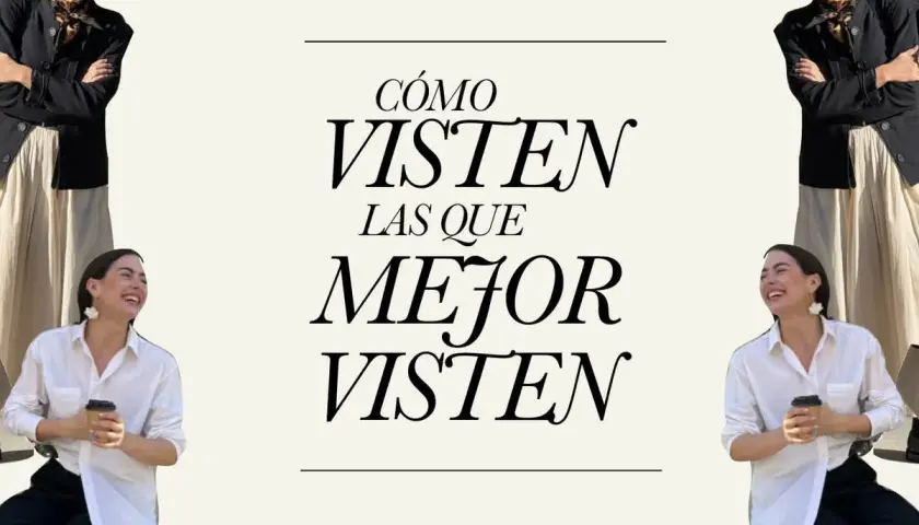 Dos mujeres muestran estilos bussines casual. Una con gorra y chaqueta, la otra con camisa blanca y café.